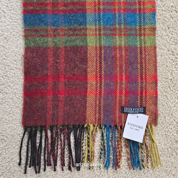 NWT Foxford Lambswool Scarf Plaid - Picture 3 of 9